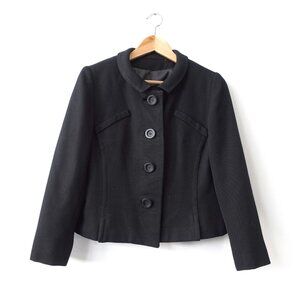 Black Cropped Blazer Women Small Suit Jacket Formal Business Workwear BRANELL‎